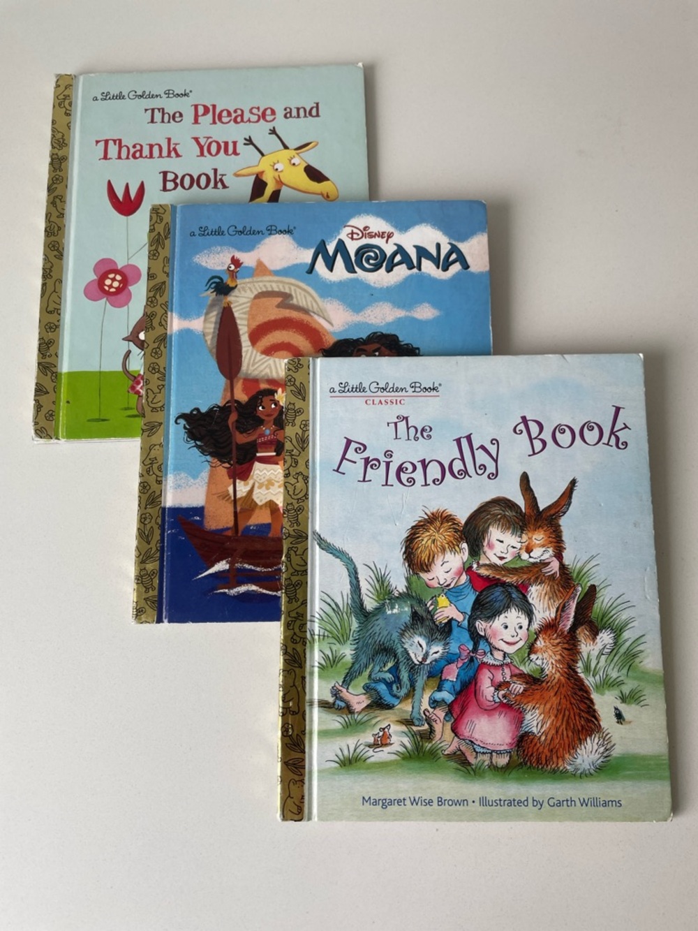 Little Golden Books Classic Kids Story Book Set - Blue, Light Blue, Green Covers